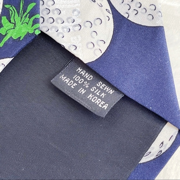 Nicole Miller Blue Golf Ball Silk Men’s Tie Vtg - Picture 7 of 9